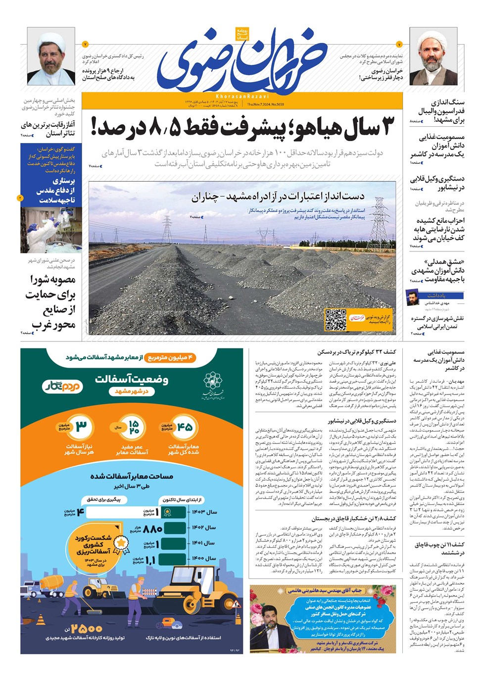 روزنامه تاریخ ۱۷ آبان ۱۴۰۳