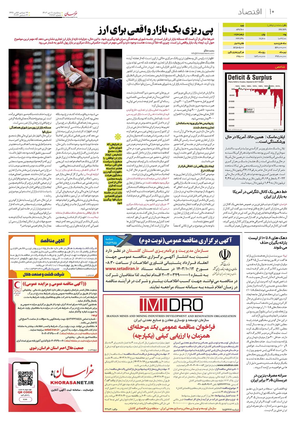 روزنامه تاریخ ۱۱ دی ۱۴۰۳