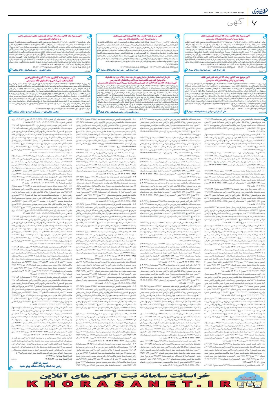 روزنامه تاریخ ۸ بهمن ۱۴۰۳