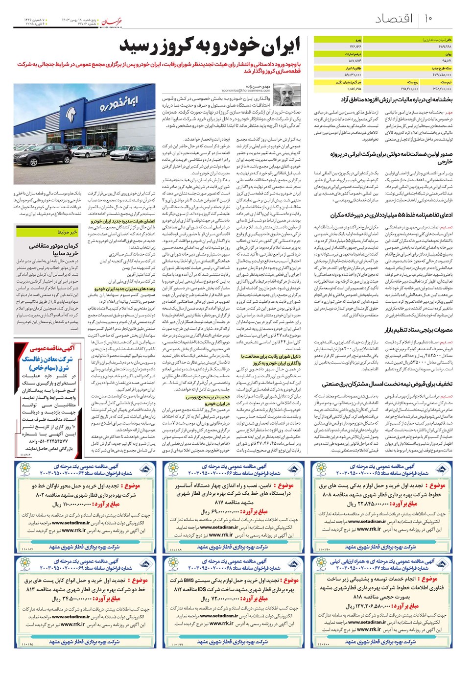 روزنامه تاریخ ۱۸ بهمن ۱۴۰۳