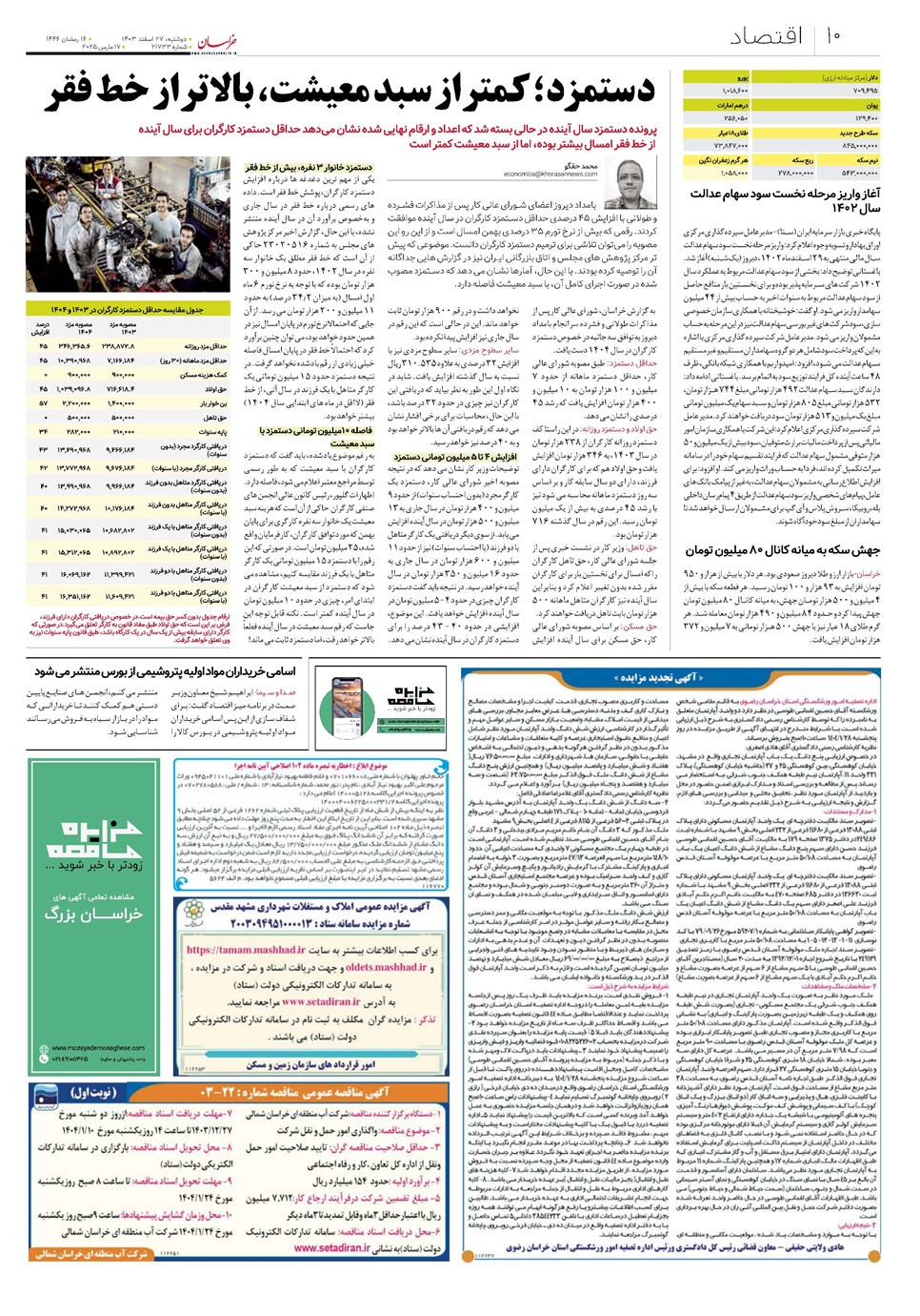 روزنامه تاریخ ۲۷ اسفند ۱۴۰۳