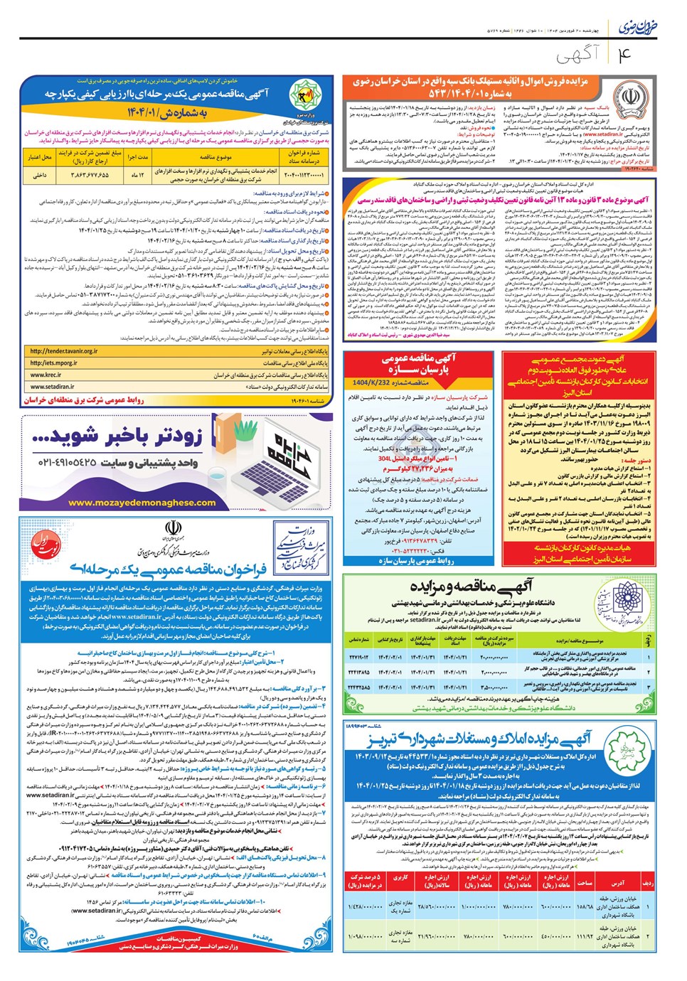 روزنامه تاریخ ۲۱ فروردین ۱۴۰۴