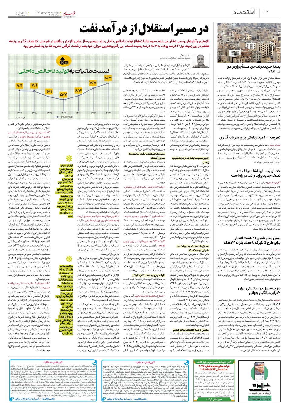 روزنامه تاریخ ۲۸ فروردین ۱۴۰۴