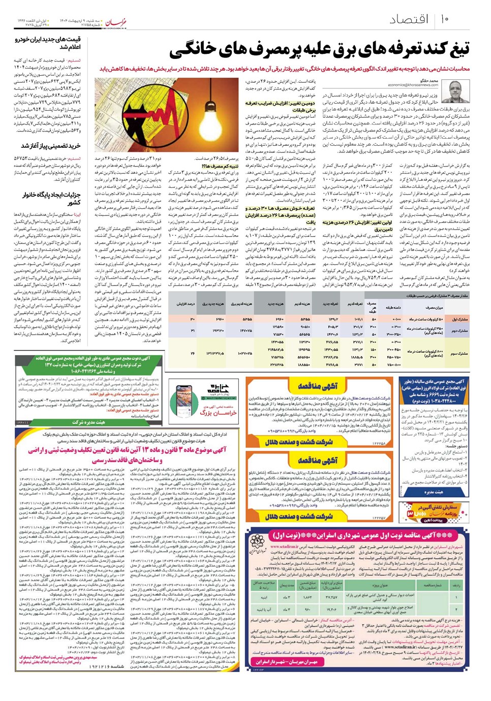 روزنامه تاریخ ۱۰ اردیبهشت ۱۴۰۴
