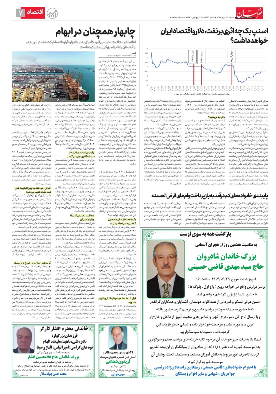 روزنامه تاریخ ۳۰ شهریور ۱۴۰۴