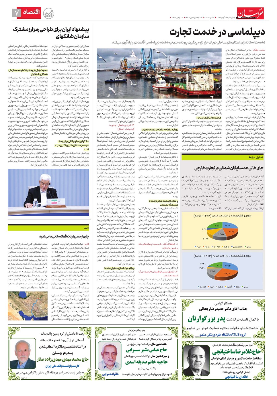 روزنامه تاریخ ۲۹ آبان ۱۴۰۴