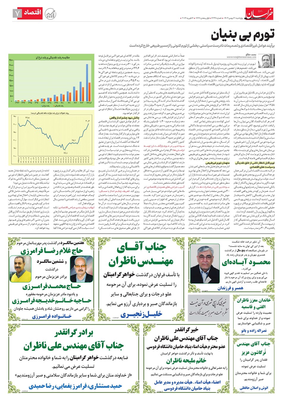 روزنامه تاریخ ۱ اسفند ۱۴۰۴
