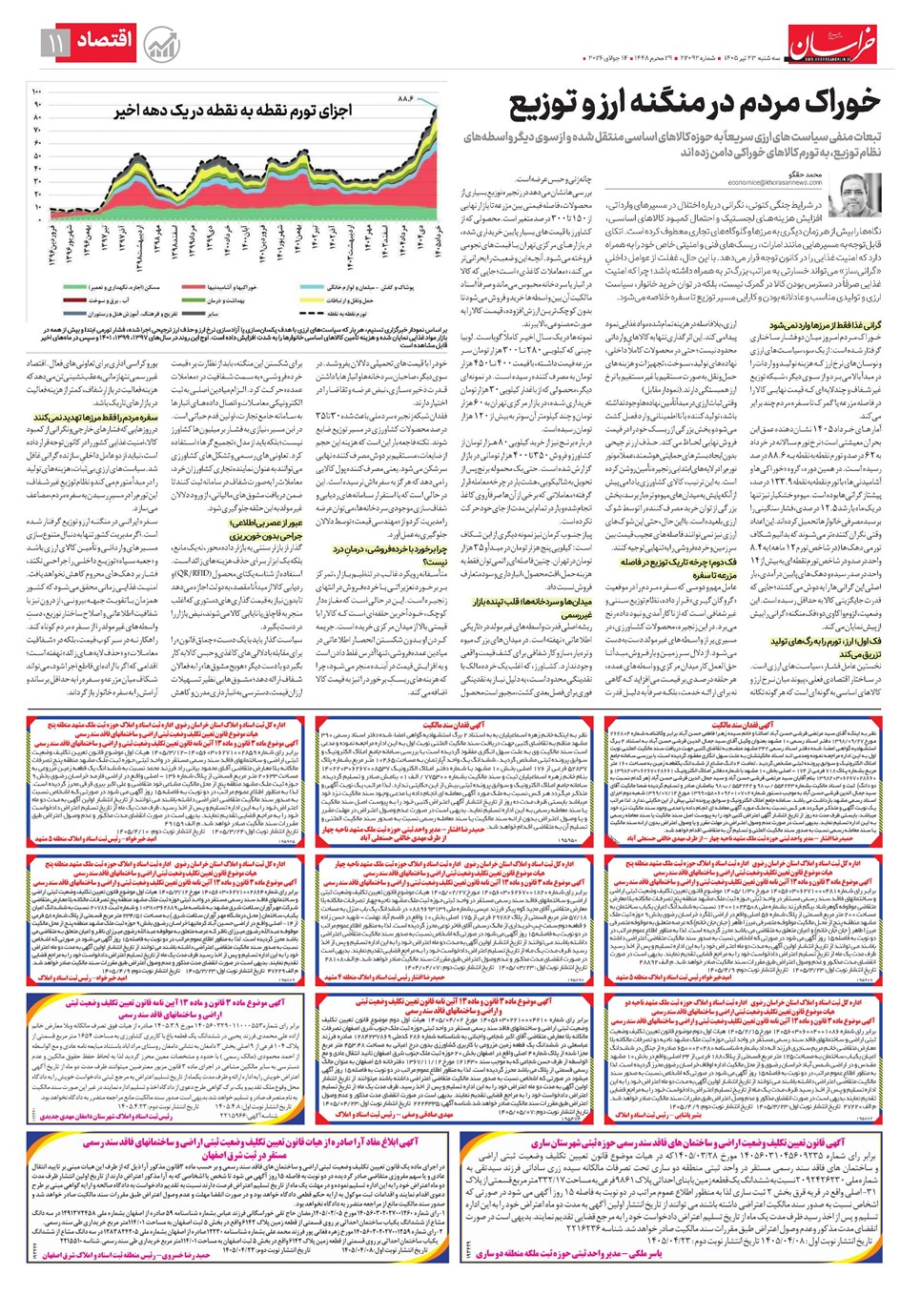 روزنامه تاریخ ۲۳ تیر ۱۴۰۵